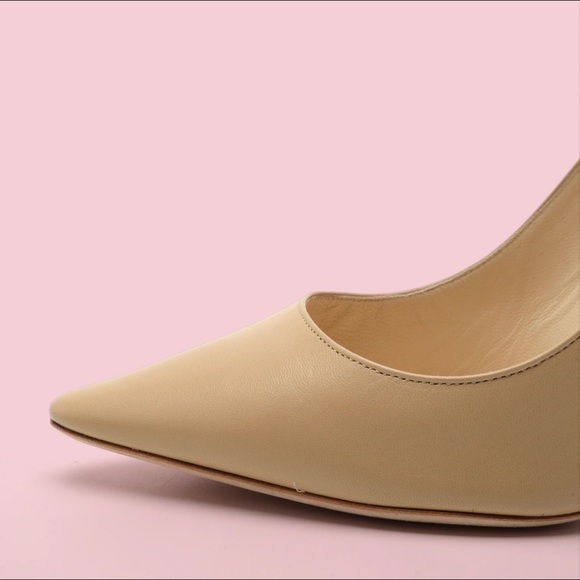 Jimmy Choo Anouk Beige Leather Stiletto Heels - Picture 8 of 12